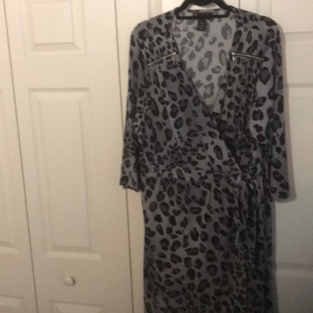 Leopard print wrap dress